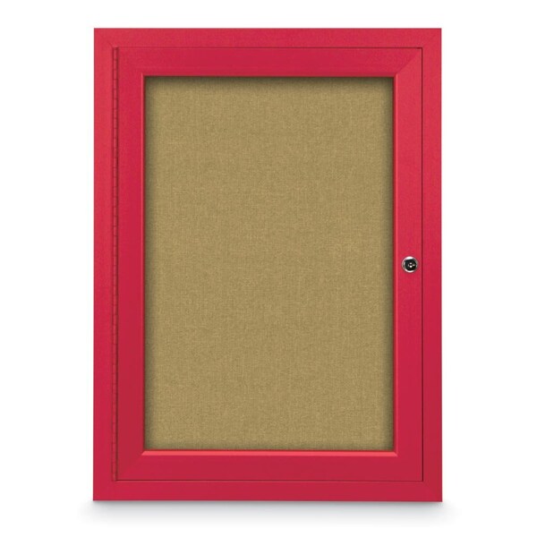 Slim Enclosed Corkboard, 11"x13-1/2", Black Alum Frame/Cobalt